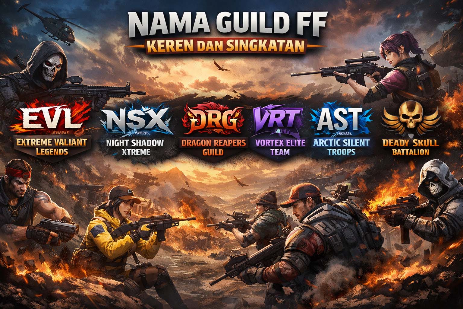 Nama Guild FF Keren dan Singkatan Terbaik