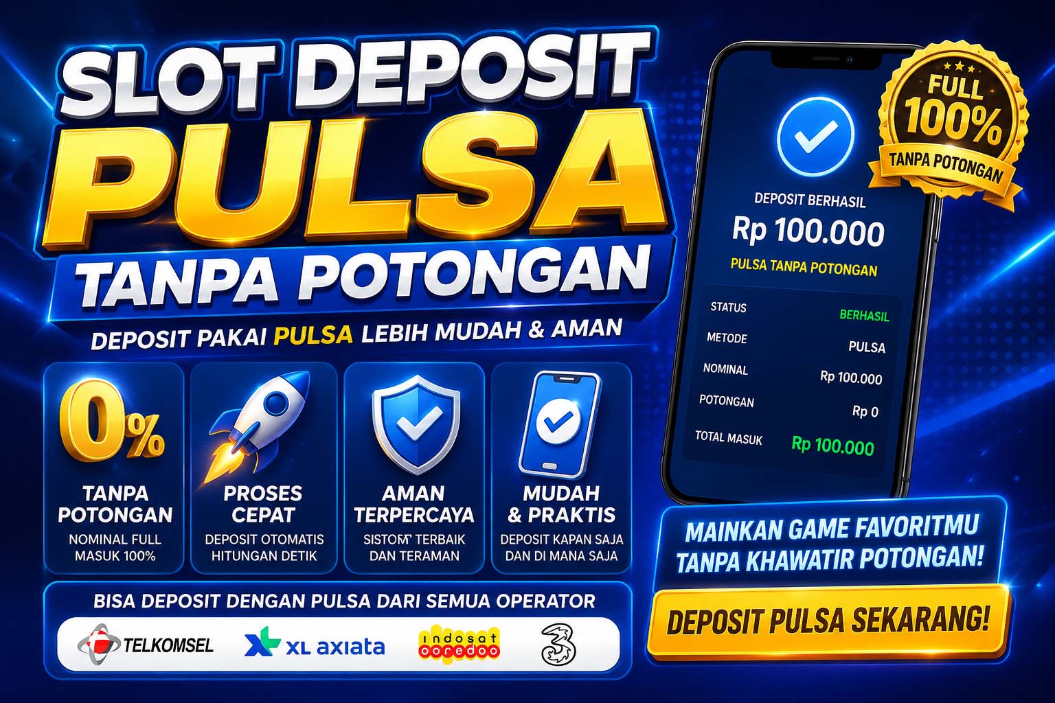 slot deposit pulsa tanpa potongan